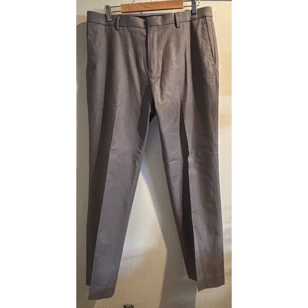 Banana Republic 36x34 Gray Check Non-Iron Tailored Slim Fit‎ Mens Dress Pants
